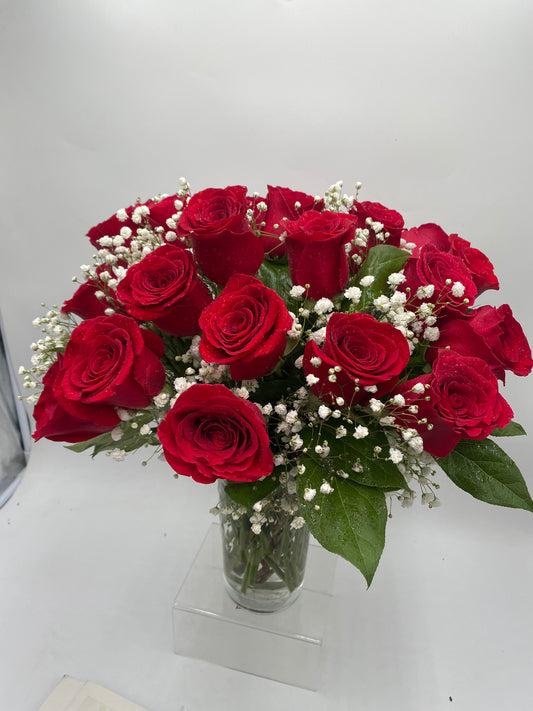 24 Roses & Baby's Breath